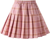 Women'S & Girls' Pleated Plaid Mini Skirt School Girl Skirts Skorts Mom and Daughter Matching Outfits
